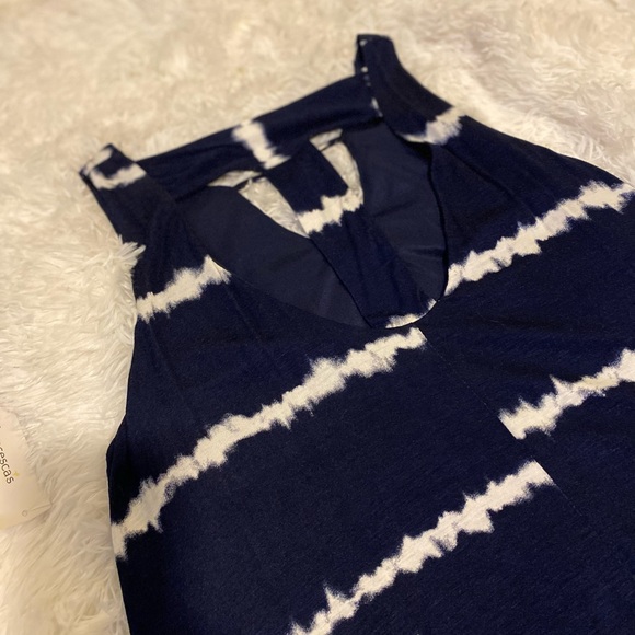 Navy Tie Dye Shift Dress - Picture 2 of 4